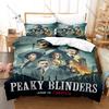 Peaky Blinders TV Series Bedding Set, Duvet Cover + 2 Pillowcases Retro Character Print Bed Sheets for Dorm Decoration