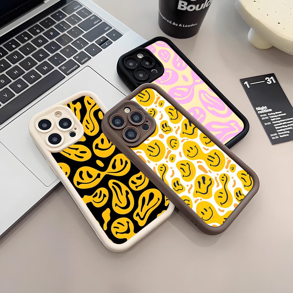 Красочный датский чехол-смайлик для телефона iPhone 17 Air 16 E 15 14 Plus 13 12 11 Pro Max Силиконовый мягкий чехол