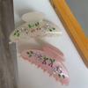 Rhinestone Acetic Acid Shark Clip Hair Clip Flower Hair Claw Transparent Acetate Hair Claw  Girls