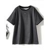 All Over the Sky! Denim Cotton Shoulder Half Sleeve Pullover Lazy Style Women's Water Soluble Diamond Large T-shirt Autumn and Winter Undershirt