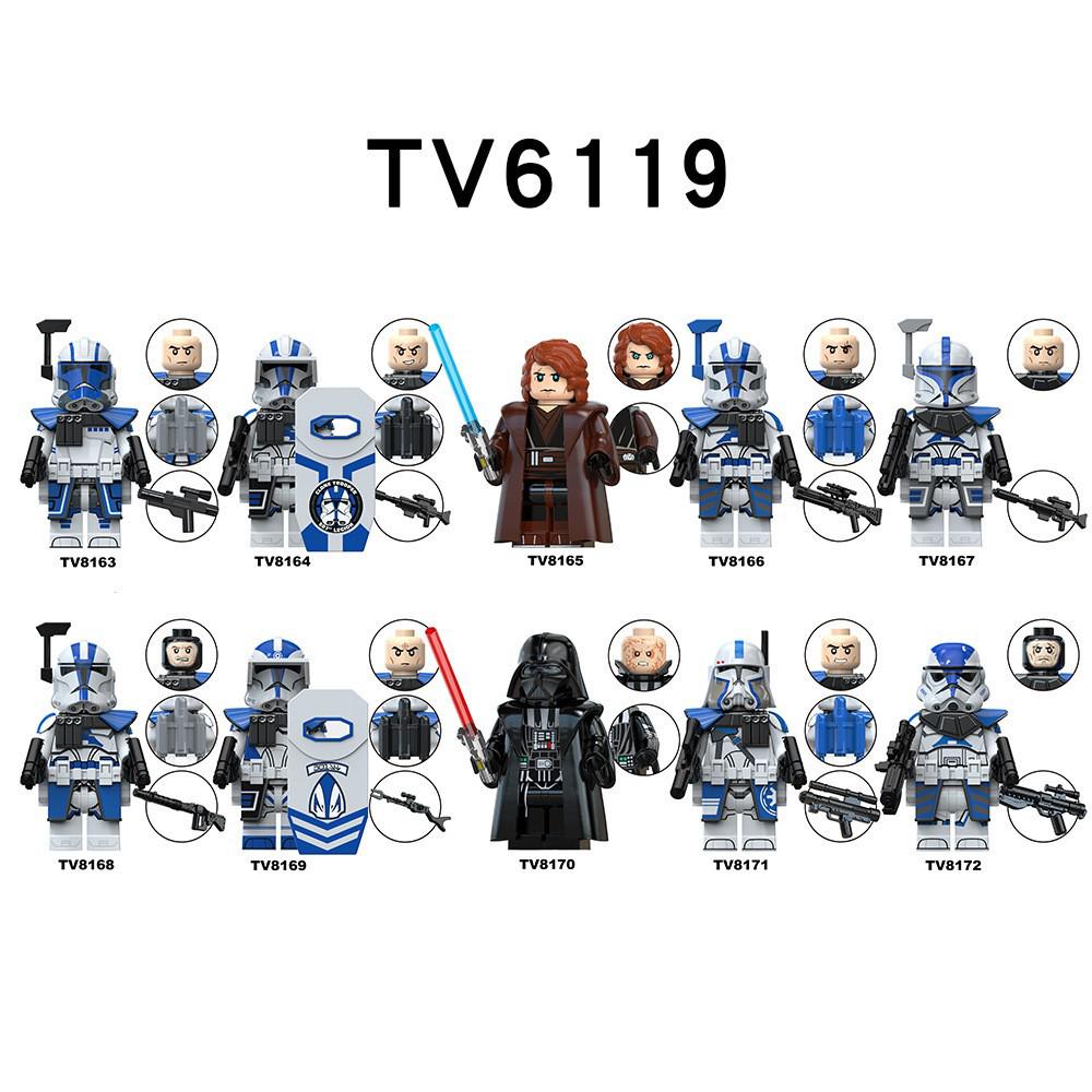 Строительные блоки Clone Trooper серии «Звездные войны» (TV6117/6118/6119, Модель 501/212) Игрушка в пакете