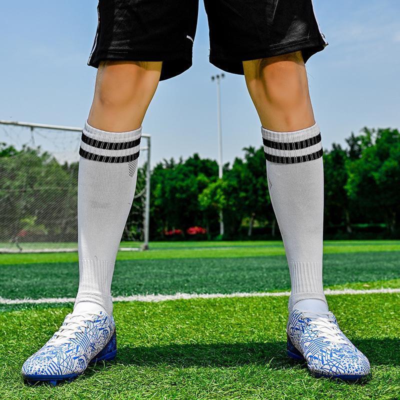 Мужские низкие футбольные бутсы большого размера с длинными шипами, нескользящие, износостойкие, TPR, искусственный газон, детские футбольные бутсы с длинными шипами