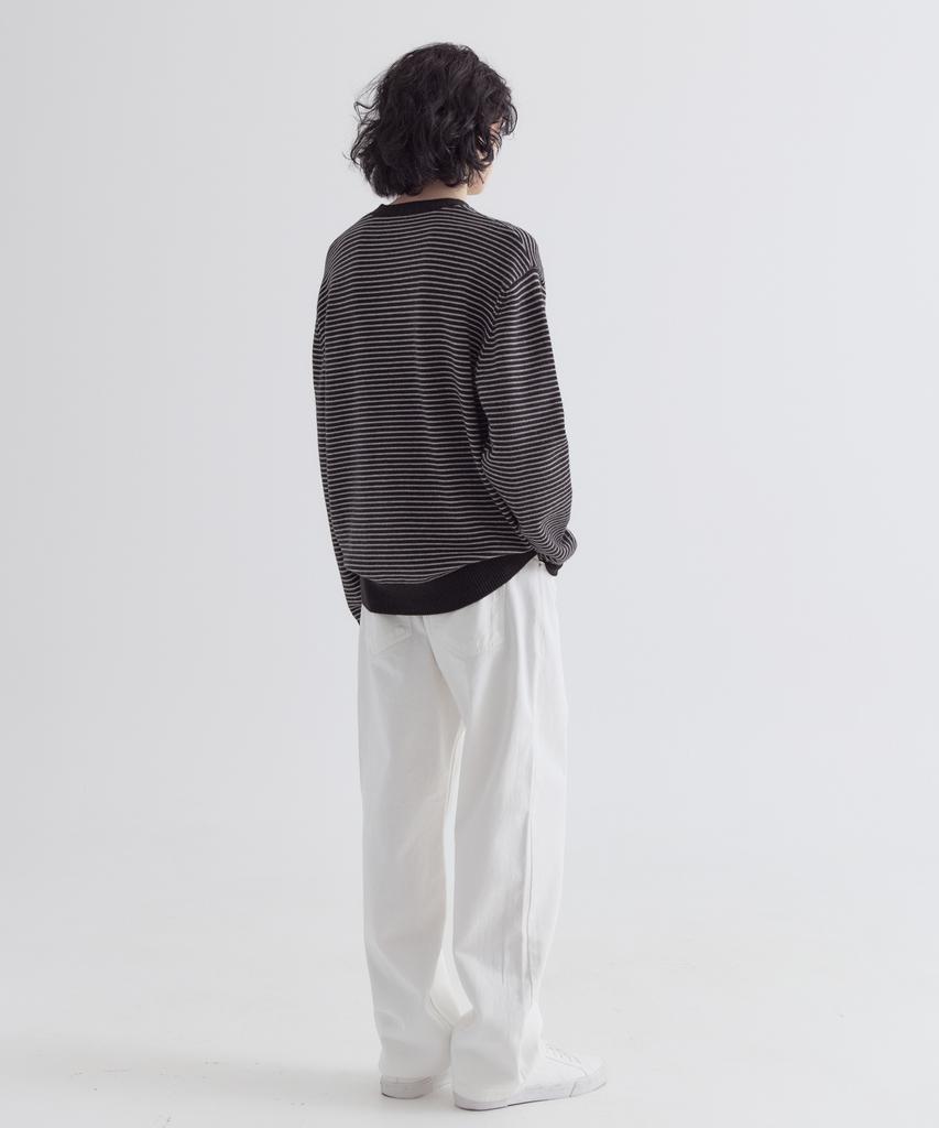 EZIO Aube Stripe Round Knit_Black