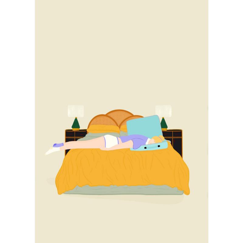 Абстрактное искусство Женщина Настроение Диван Джунгли Пижама Плакат Картина на холсте Смешная повседневная жизнь Настенная картина Гостиная Домашнее украшение