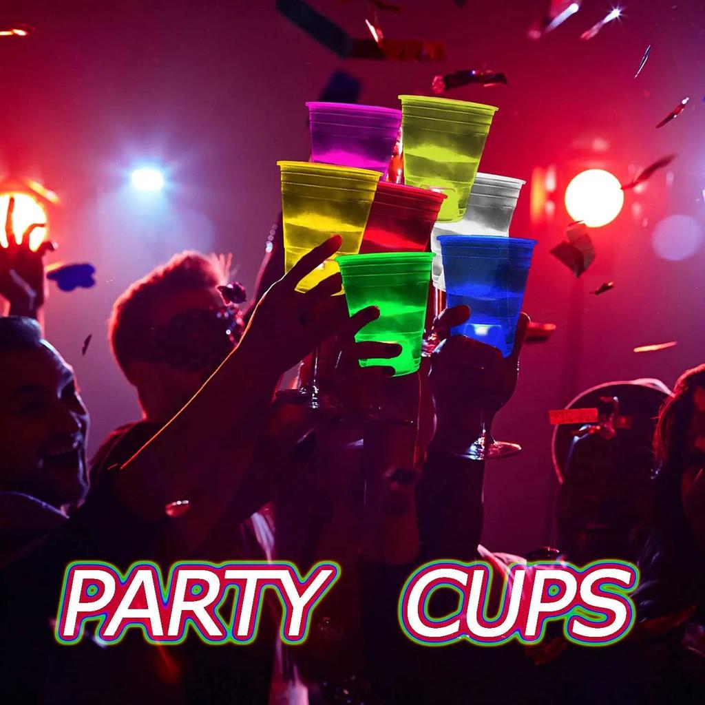 LED Glowing Beer Cup Flashing Party Cups Glow Dark for Birthdays Weddings Concerts BBQ Beach DJ Events