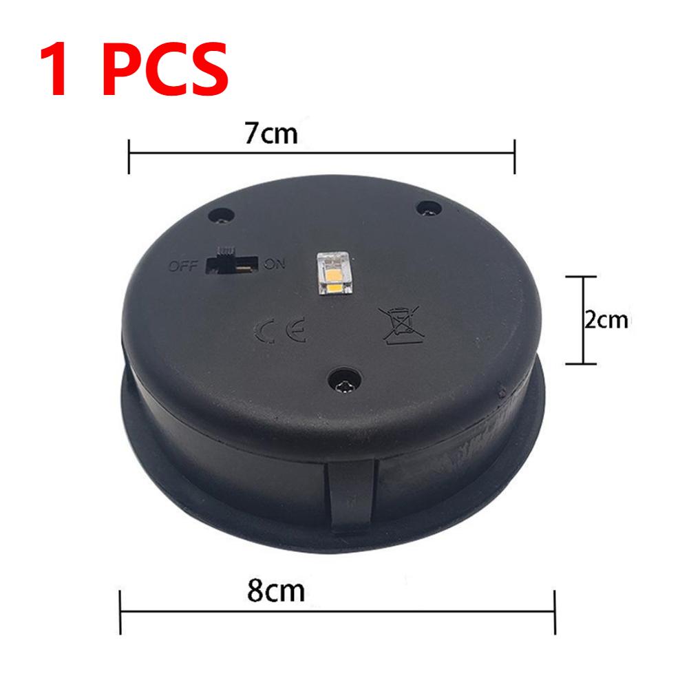 4-1PCS 8CM Solar Lamp Base with LED Bulb LED Night Light Base IP44 Waterproof Courtyard Light Base for Outdoor Camping Picnic