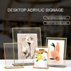 1Pc Acrylic Table Menu Stands Sign Holder Wedding Gold Borders Restaurant Picture Frame Office Clear Paper Holder Display Stand
