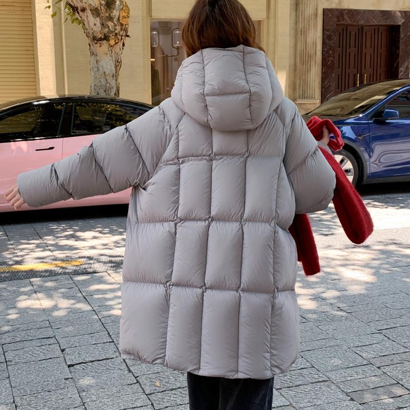 Осень-зима, утепленная теплая парка, женская повседневная милая однотонная Свободная куртка с капюшоном и большим карманом, верхняя одежда