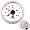 2in 190ohm Fuel Level Gauges Digital Display 8 Colors Backlight for 12V 24V Motorcycle Car YachtWhite Dial Silver Frame