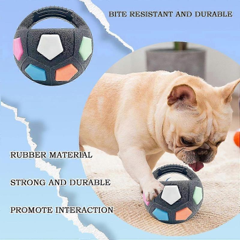 The Mellow Dog Calming Ball, Dog Ball with Handle, Interactive Dog Toy, Durable Dog Toy with Squeaker, Dog Football Toy for Medium Large Dogs, Indestr