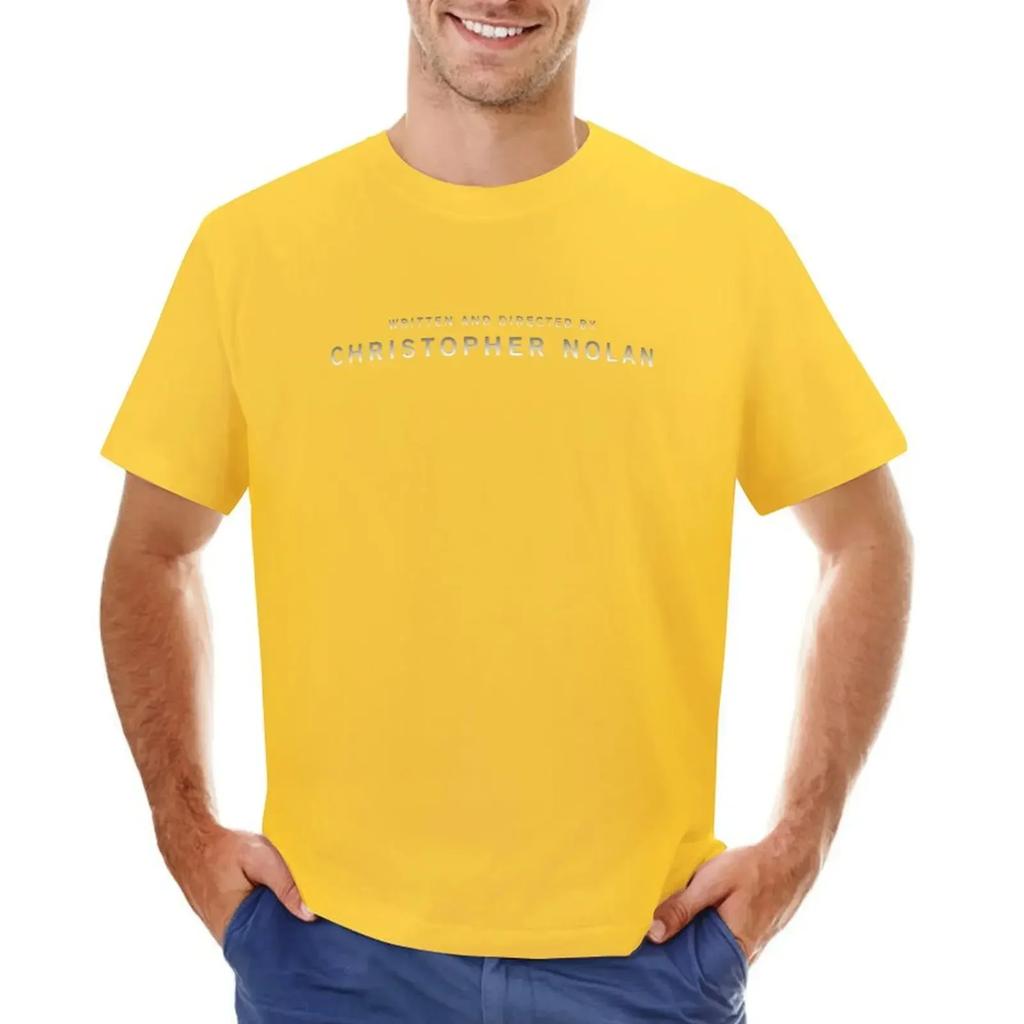 Written and Directed by Christopher Nolan T-shirt customizeds anime clothes plain mens t shirt