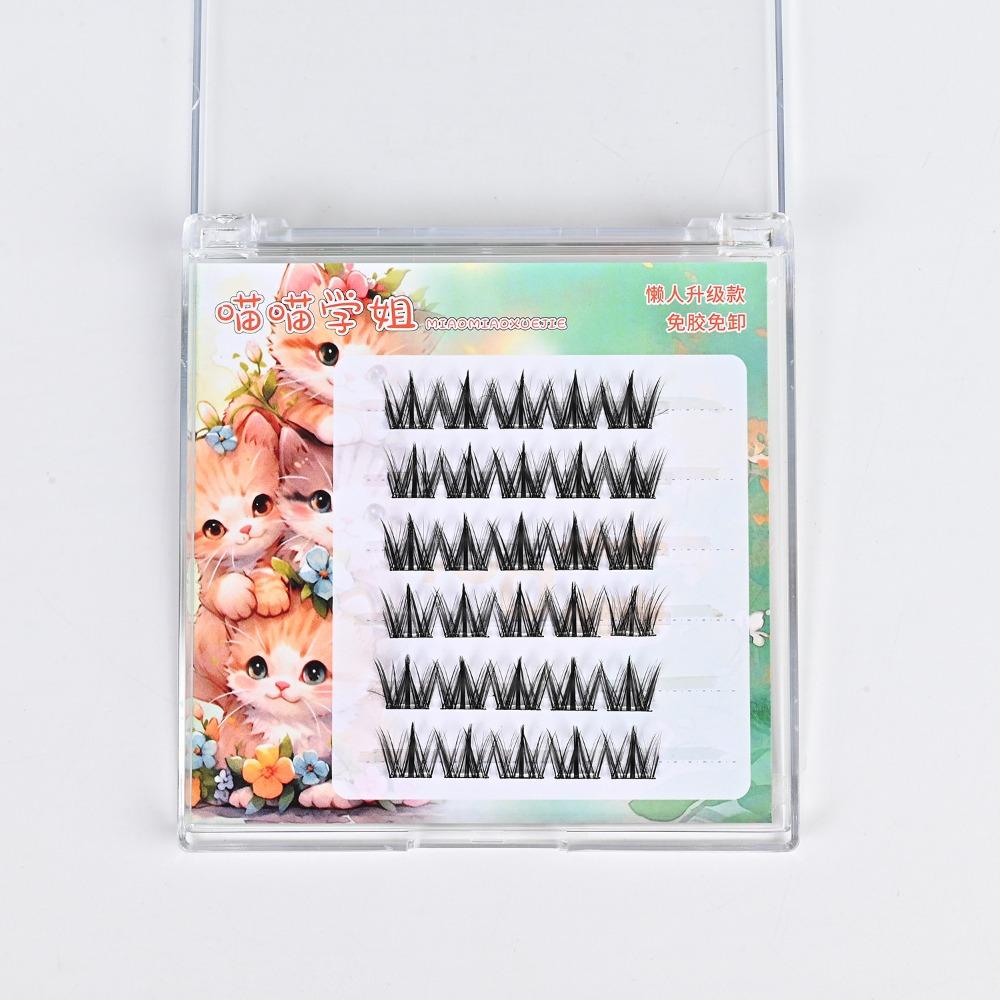 Anime Cosplay 3D False Eyelashes With Jelly Glue Strips Segmented False Eyelashes Men