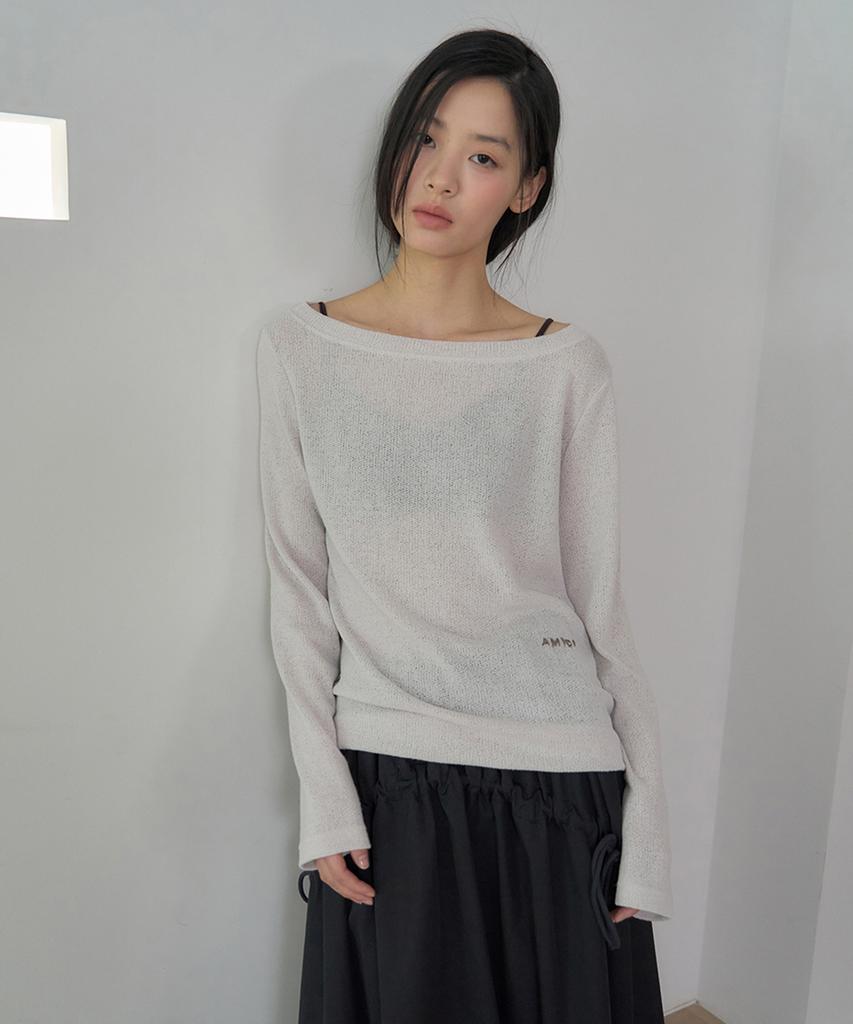 AMIDI Soft Scoop Neck Linen T-Shirt_Beige