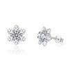 White Gold Plated Snowflake Earrings - Japanese & Korean Fashion