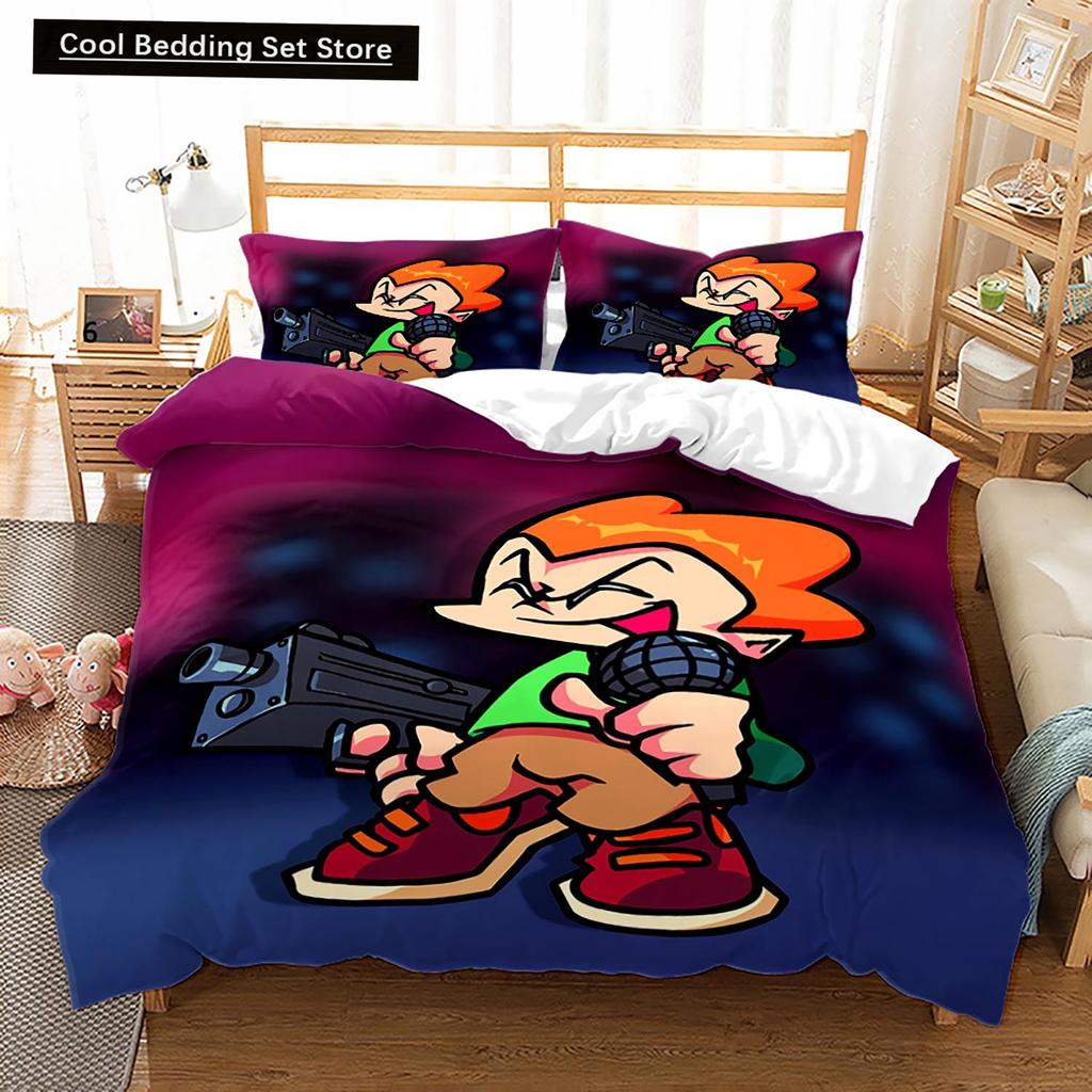 3D Friday Night Funkin Bedding Set Single Twin Full Queen King Size Friday Night Funkin Bed Set Children Kid Bedroom Duvet Cover