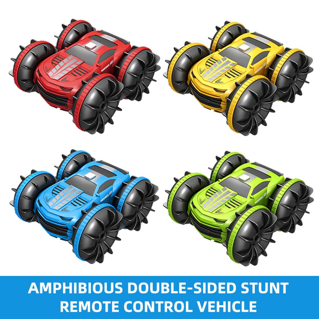 RC Stunt Car Doublesided Car Amphibious RC Car for Kids 2 In 1 RC Boat 2.4GHz 360 Degrees Rotate All