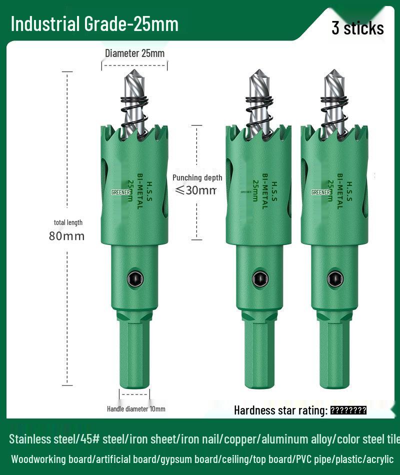 Green Forest Hole Saw Drill Bit for Metal, Wood, Plastic, and Gypsum Board