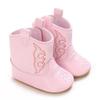 Fashionable and popular Rubber baby shoes Western denim midsole boots autumn and winter warm and anti slip casual walking shoes