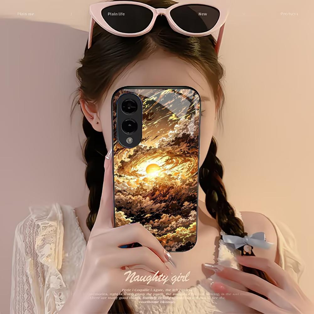 Corona Изысканная Атмосфера Чехол для Телефона Стеклянный Чехол для Samsung Galaxy S26 S25 S24 S23 S22 S21 FE, Ultra, Plus Ударопрочный
