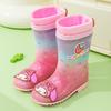 Children's Rain Boots Girls Non-Slip Elementary School Students Toddler Outdoor Water Boots Girl Waterproof Shoes Princess Crystal Shoes