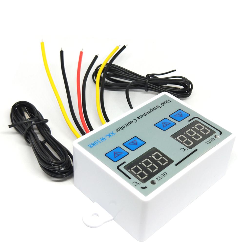 Dual Digital Thermostat Temperature Controller Two Relay Output Thermoregulator for Incubator