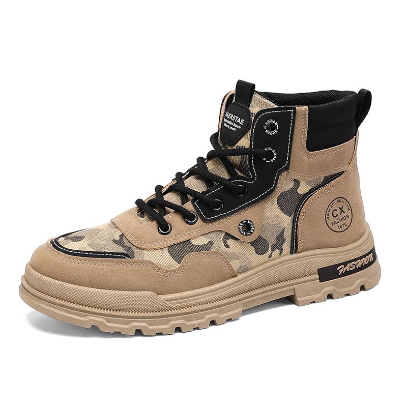 Golden Sapling 40-46 Big Size Outdoor Boots Men's Camouflages Climbing Hiking Shoes Patchwork Short Boot Man Footwear