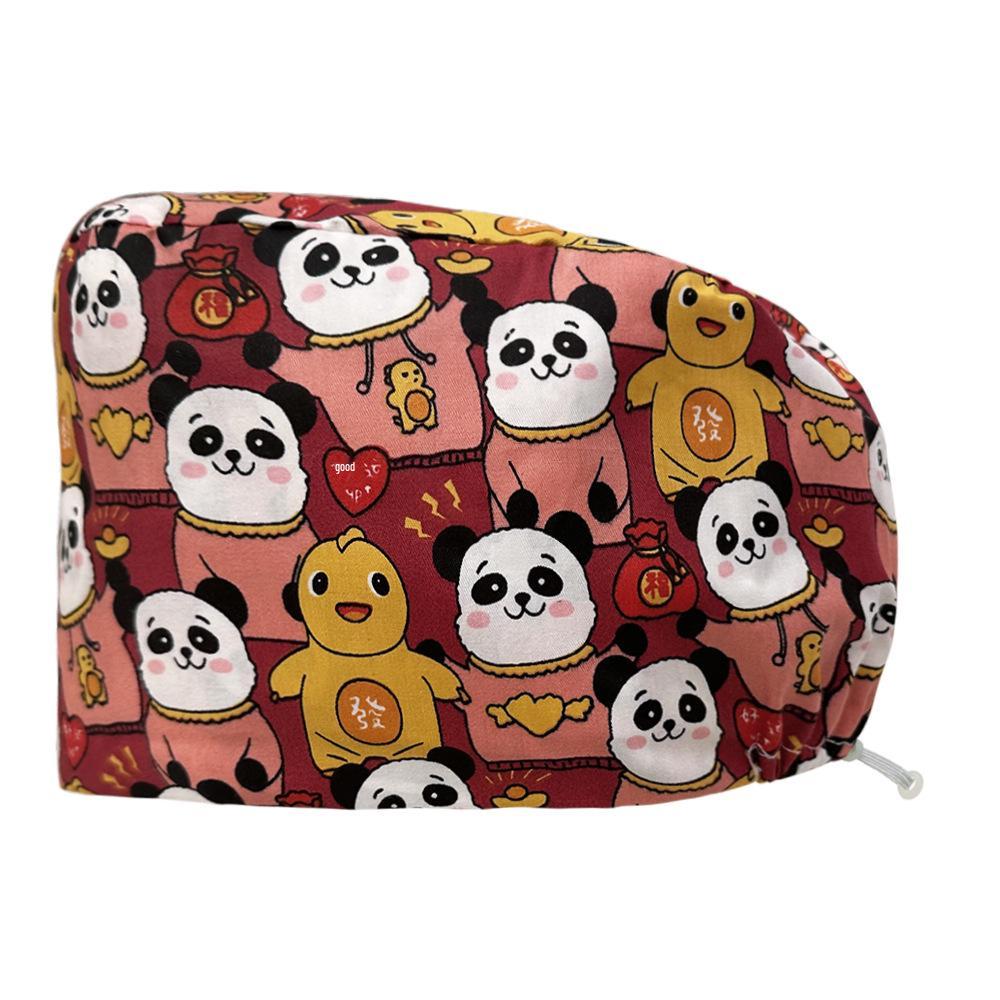 Хирургическая шапочка на кнопках с цветочным принтом для медсестер и врачей