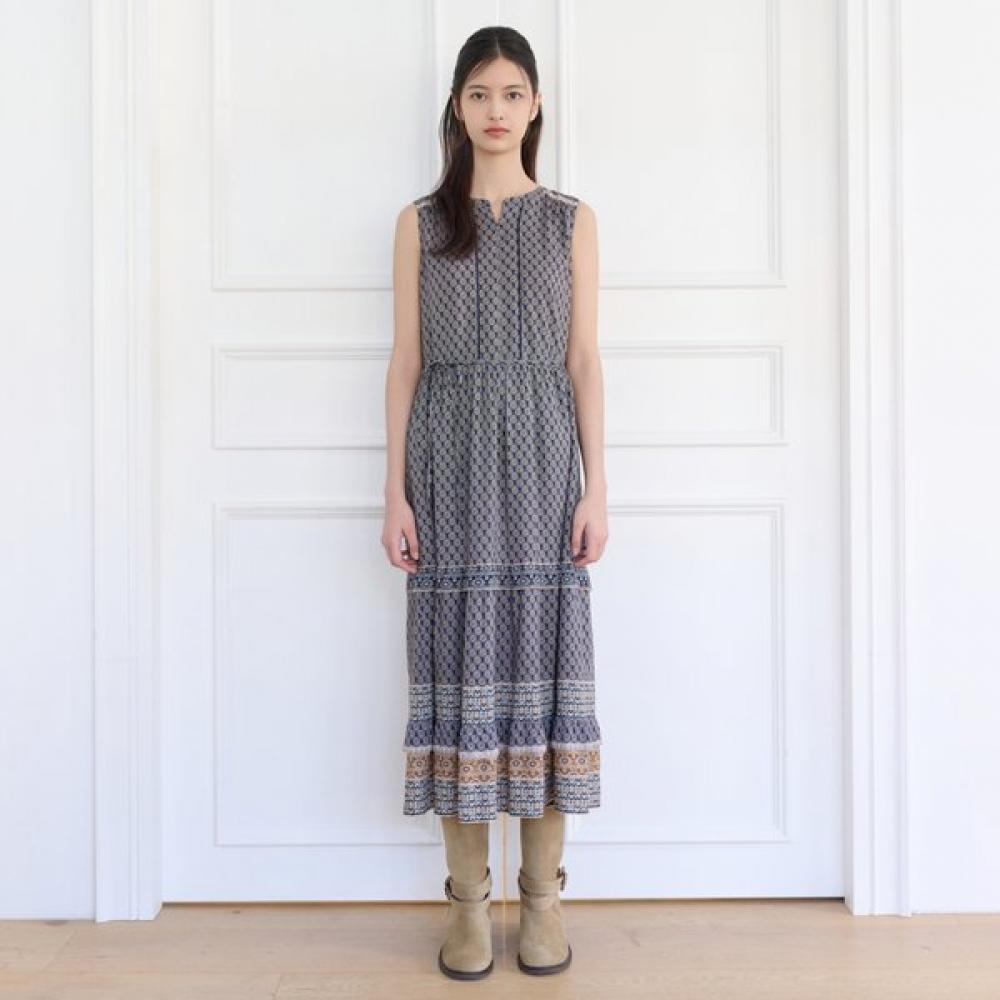 ThurSday ISland Women S Border Mix SleeveleSS dreSS Navy T264mop213w