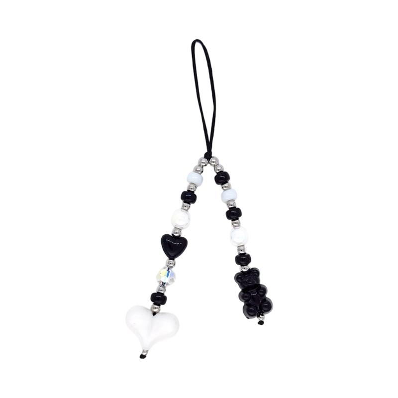 Fashion Heart Bead Keychain Resin Beads Phone Strap Resin Texture for a Modern Look Suitable for Projects and Gifts