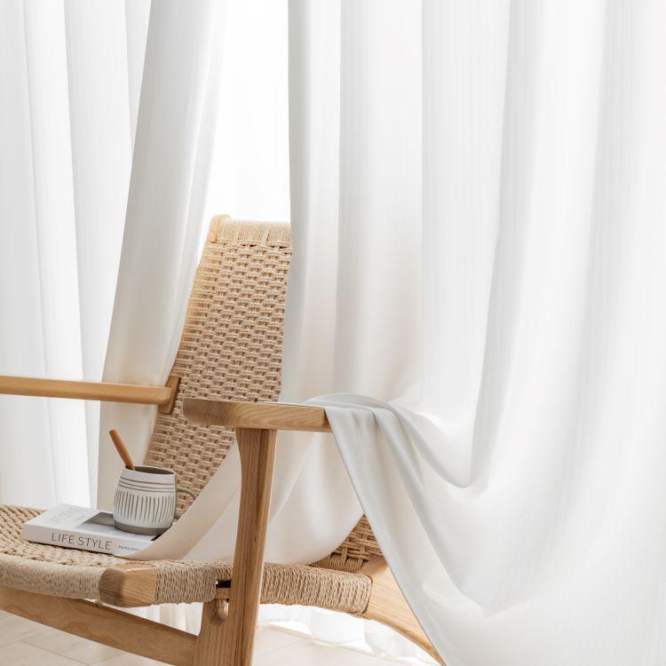 Устойчивые к царапинам занавески для балкона Phantom Light Luxury White - полупрозрачные и утолщенные для спален и эркеров