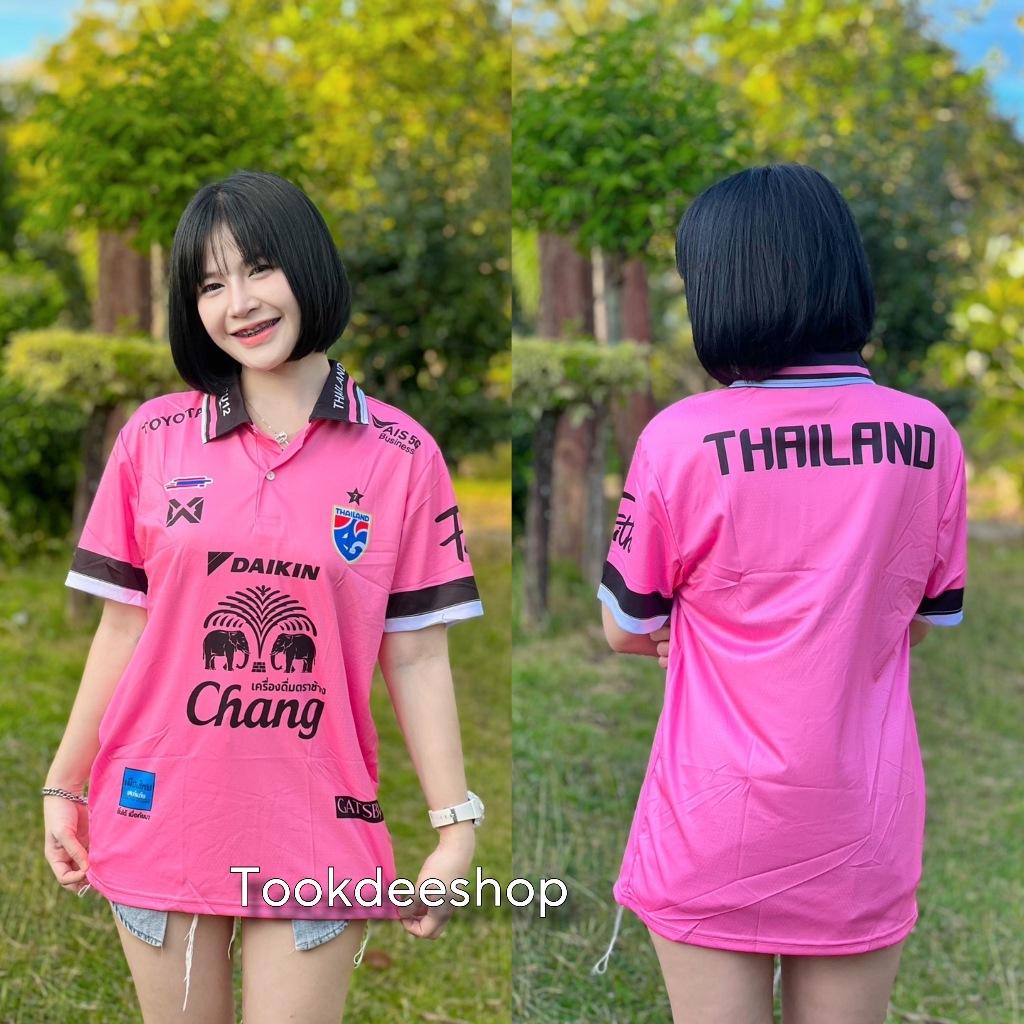 ТАИЛАНД Национальный футбол Футбол ДЖЕРСИ CHEER Fan Версия Быстросохнущая рубашка Воротник-поло Полиэстер с коротким рукавом Унисекс Мужчины Женщины Униформа Логотип слона