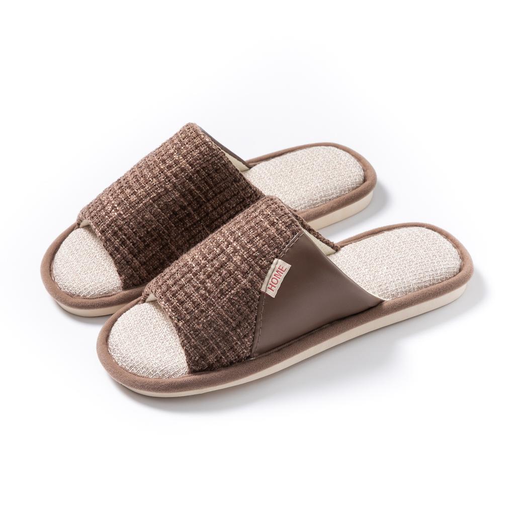 Льняные тапочки женские весенне-осенние на четыре сезона домашние хлопково-льняные домашние нескользящие летние мужские для пары