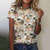 Cute Cat Print Women T-Shirt Harajuku Vintage Short Sleeved Tees O Neck Funny Tee Top Oversized Female Clothing