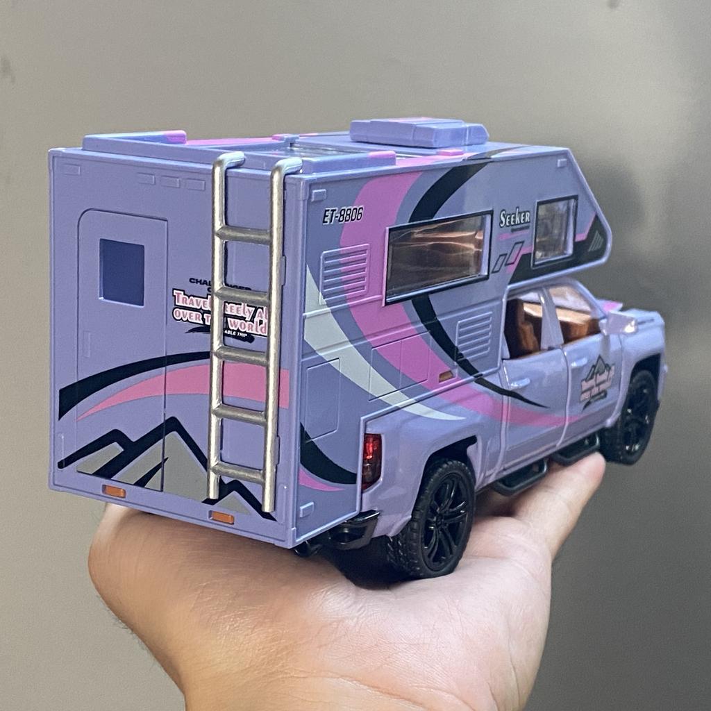 1:32 Chevrolet Blazer Chalet 1976 Кемпинг RV Литой Металлический Модель Симуляция Звука и Света Детская Игрушка Коллекция Подарки Для Мальчиков