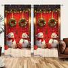 2 шт. занавески с принтом рождественского снеговика для рождественского домашнего декора - карниз для оконной отделки для спальни, офиса, кухни