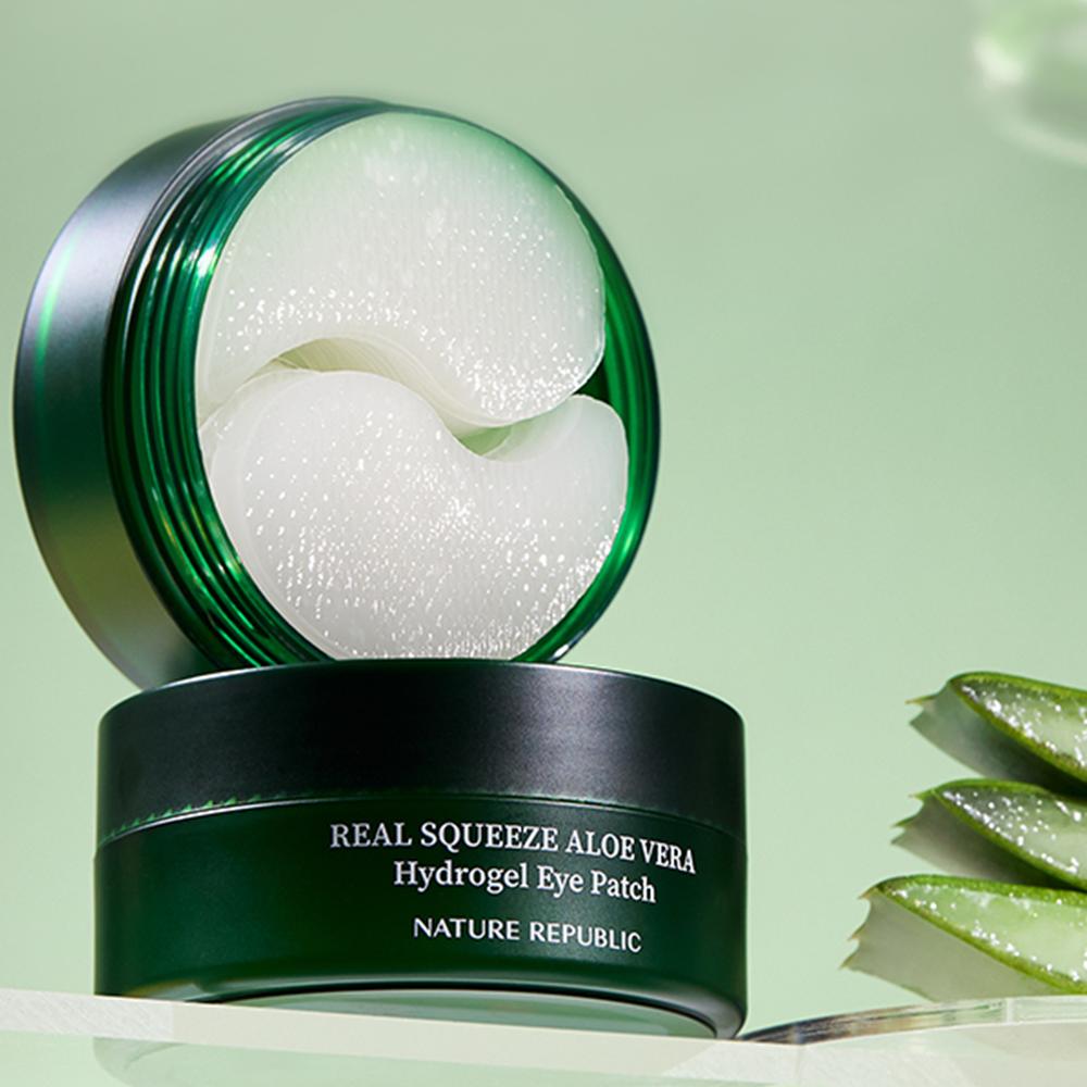 Nature Republic Гидрогелевые патчи для глаз Real Squeeze Aloe Vera (1 упаковка / 60 шт. пластырей)