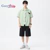 Мужская рубашка повседневный спортивный костюм летний муслиновый комплект с шортами 8XL