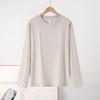 Women's New Solid Colour Cotton Long-sleeved Bottoming Shirt 230g Loose Casual Inside-out T-shirt Tops