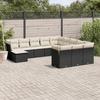 VidaXL Garden Lounge Set 12 Pcs with Cushions Black Braided Resin 3218626