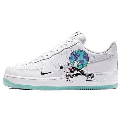 Стивен Харрингтон x Air Force 1 Low Flyleather QS День Земли Унисекс Кроссовки Белый Черный Гипер-Алый CI5545-100