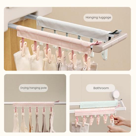 Дорожная вешалка Yousheng с 6 прищепками, высокая грузоподъемность, дизайн на липучке, портативная складная вешалка-прищепка, сушилка для полотенец