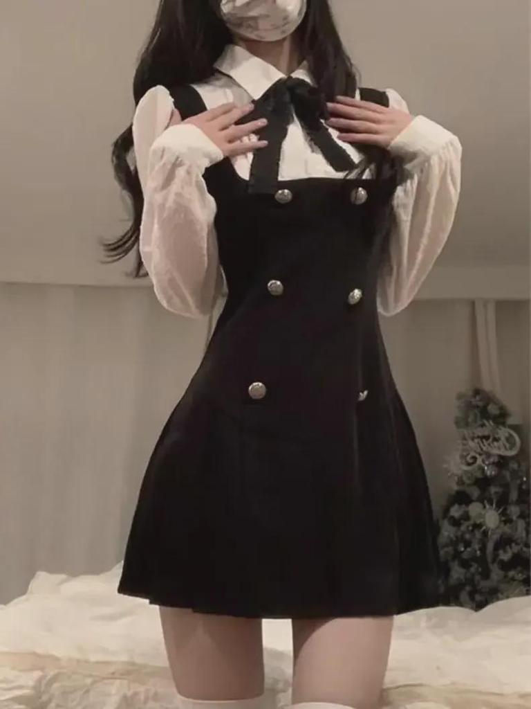 Женский комбинезон из двух частей во французском стиле для колледжа 2024 года на раннюю осень