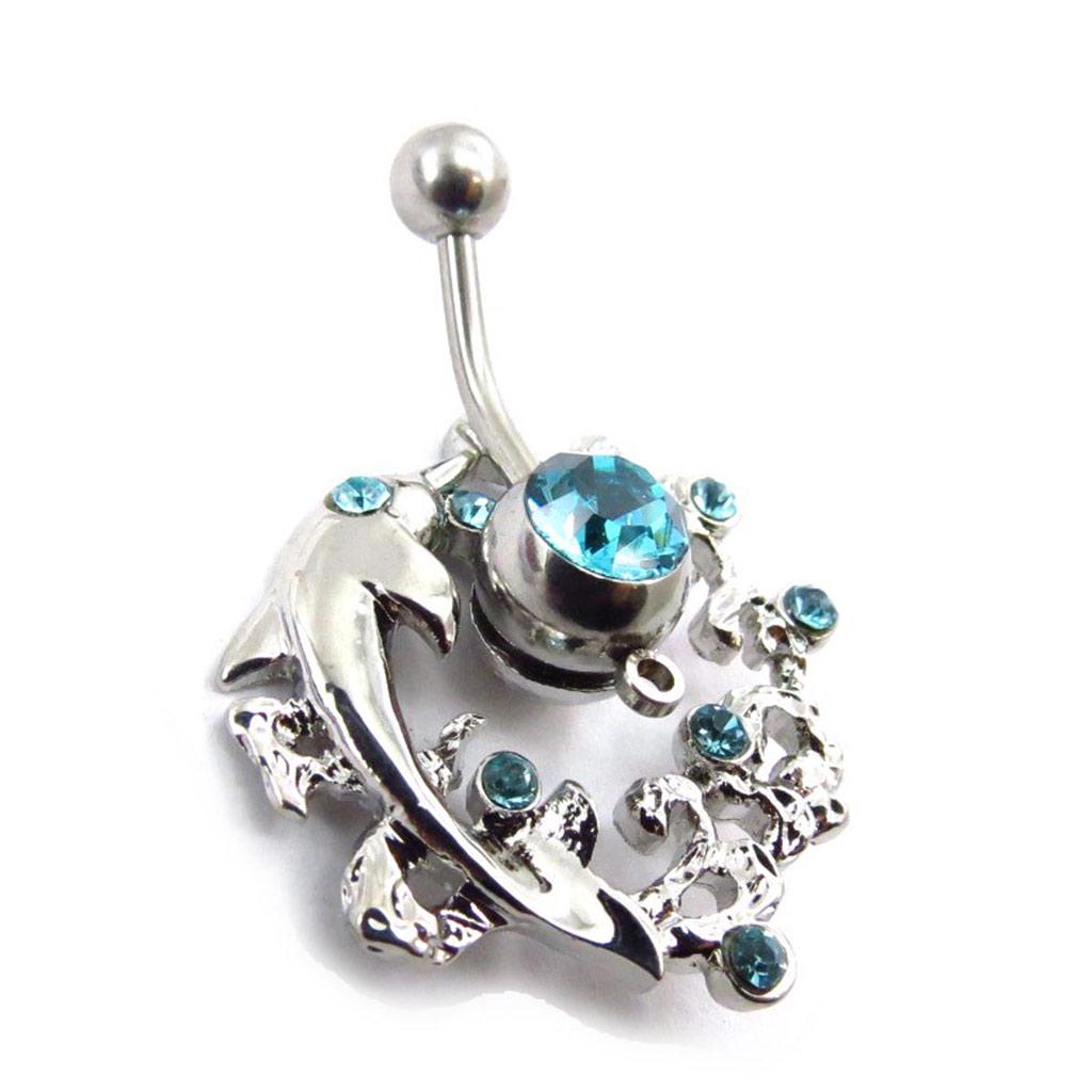 Les Trésors De Lily [E5116] - Body Piercing 'Elven Dolphin' blue/turquoise/turquoise/blue/green/Turquoise