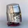 Templar Knight Helmet: Brass Cross, Medieval Replica, Cosplay Armor