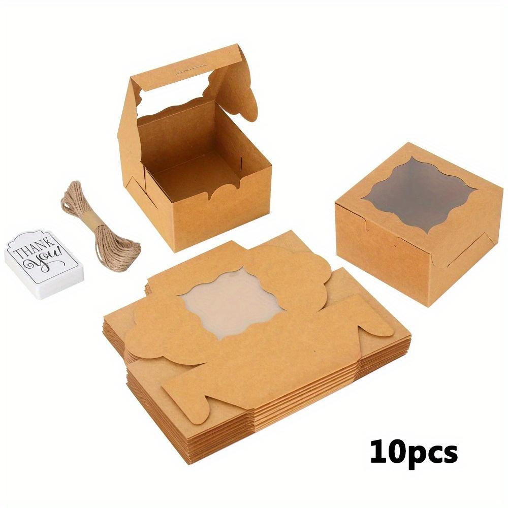 10 шт. хаки прозрачные коробки для выпечки индивидуальные коробки для кексов коробки для печенья подарочная коробка подарочная упаковка коробка для печенья пончики макаруны мини-коробки для торта