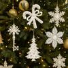 White Gold Christmas Tree Decoration Plastic Christmas Hanging Ornament  Xmas Celebration