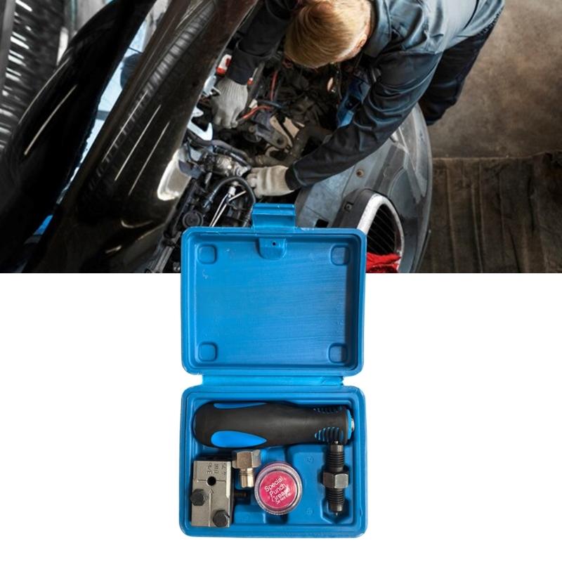 Набор инструментов для автомобильных тормозных трубок 3/16 дюйма 4,75 мм Ручной инструмент для развальцовки трубок Устройство для развальцовки тормозных трубок автомобиля Инструмент для двойной развальцовки