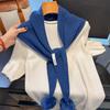100% Wool British Triangular Scarf Scarf for Women Head Scarf Knitted Scarf Warm Soft Cashmere Poncho Echarpe Stole Party