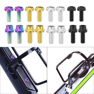 2Pcs Titanium Alloys Hexagon Socket Head Bolts Screws Bottle Cage Holder Bolts for Bike Bicycles Water Bottle Bracket