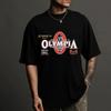 Новая горячая распродажа сезона Лето OLYMPIA Мужская хлопковая футболка для спортзала с коротким рукавом, круглым вырезом, высшее качество, удобная посадка, модная